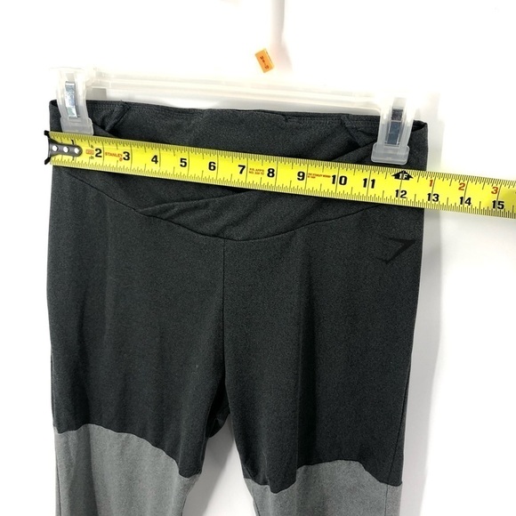 Gymshark Two Tone Leggings Crossover Criss Cross Waist Black Gray Size Small - Picture 8 of 11